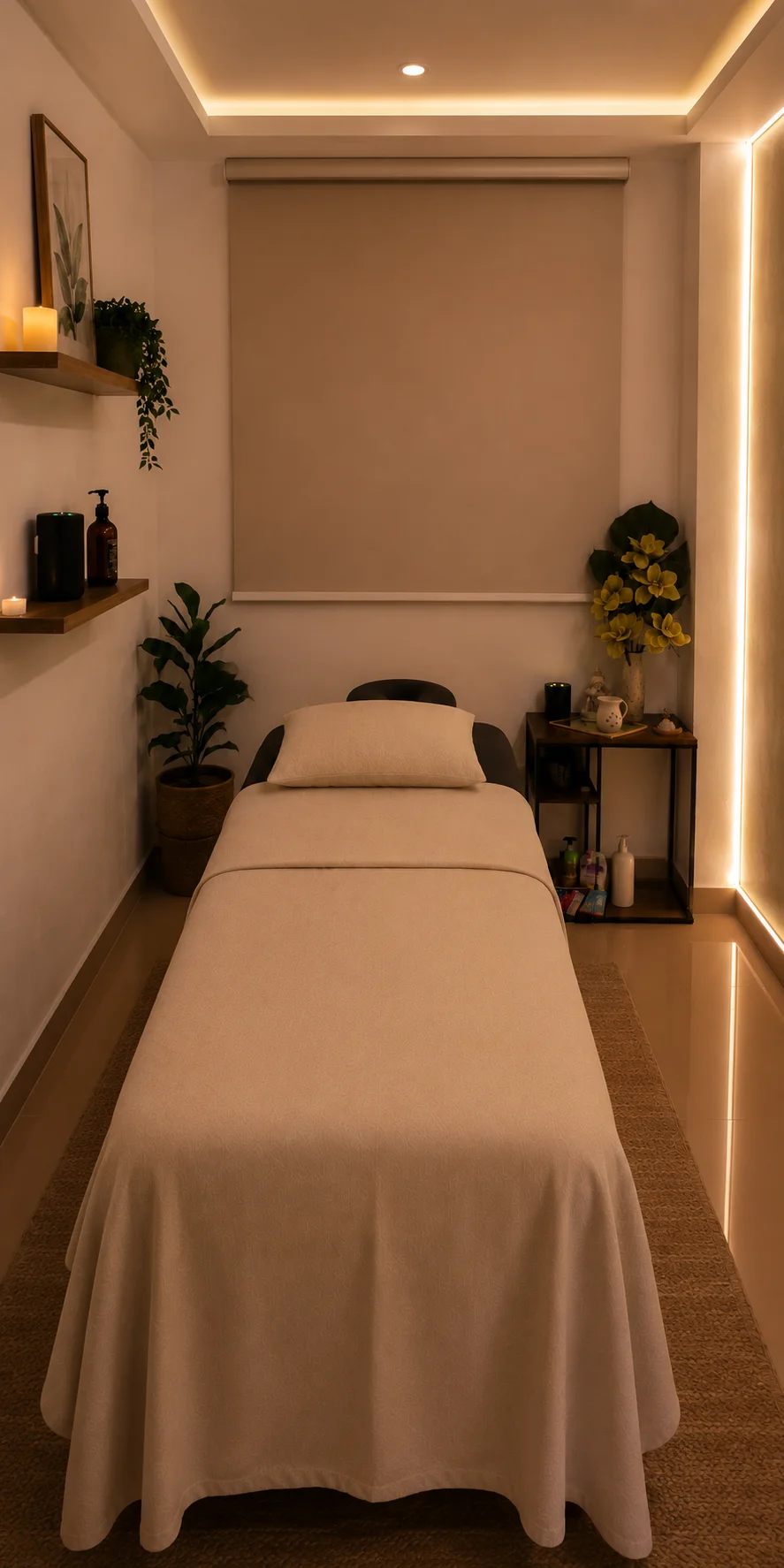 Sala de masajes Altavida — camilla y ambiente cálido